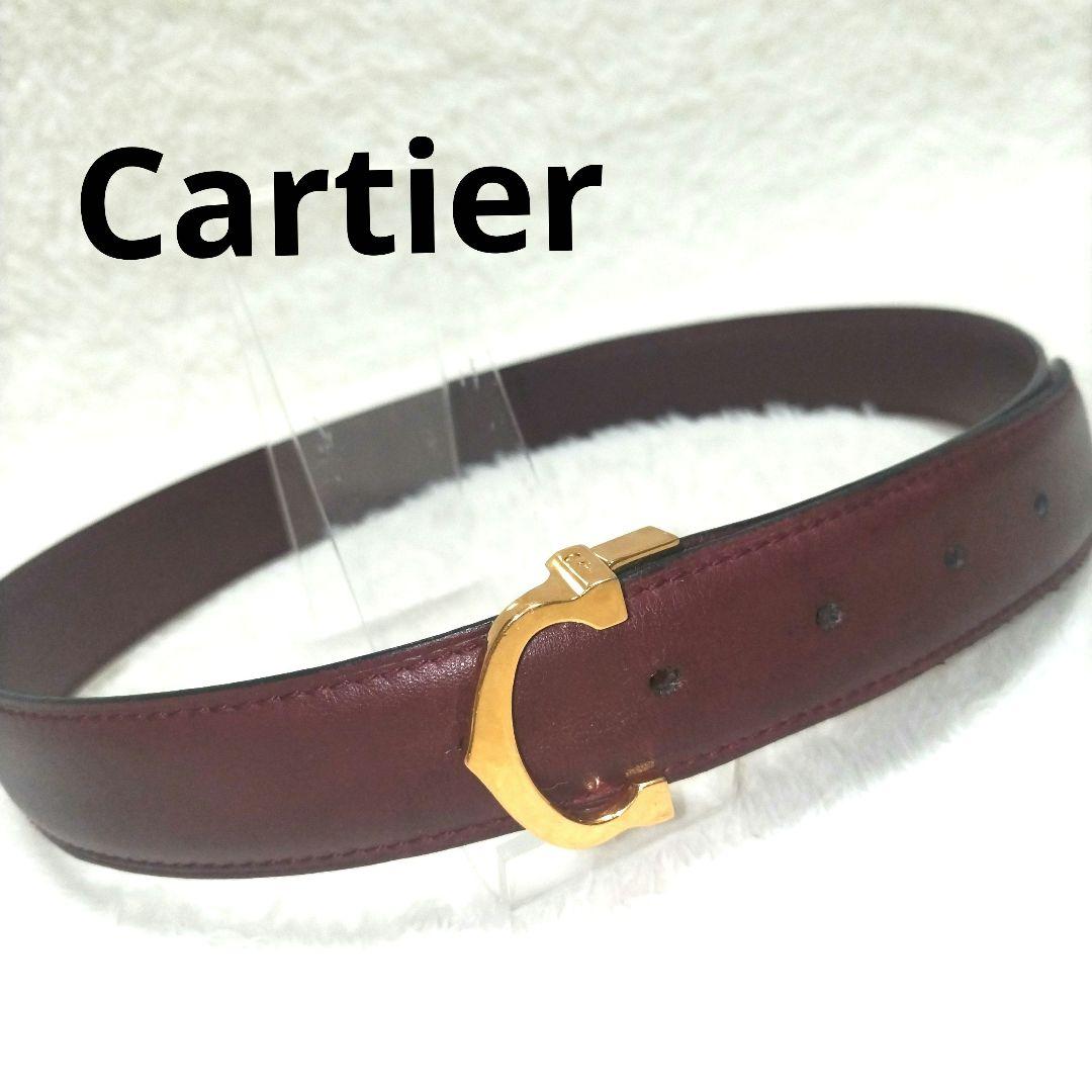 【美品】Cartier カルティエ ゴールドロゴバックル レザーベルト 廃盤