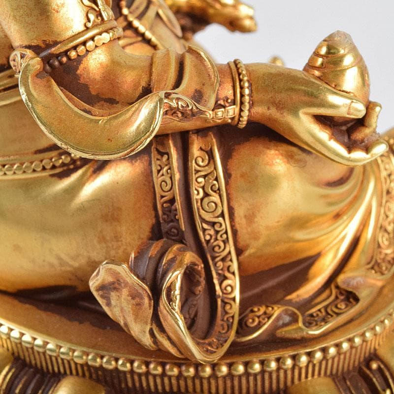 中国　大明永楽年施　古銅鍍金　チベット仏　仏像　置物　H　9195E