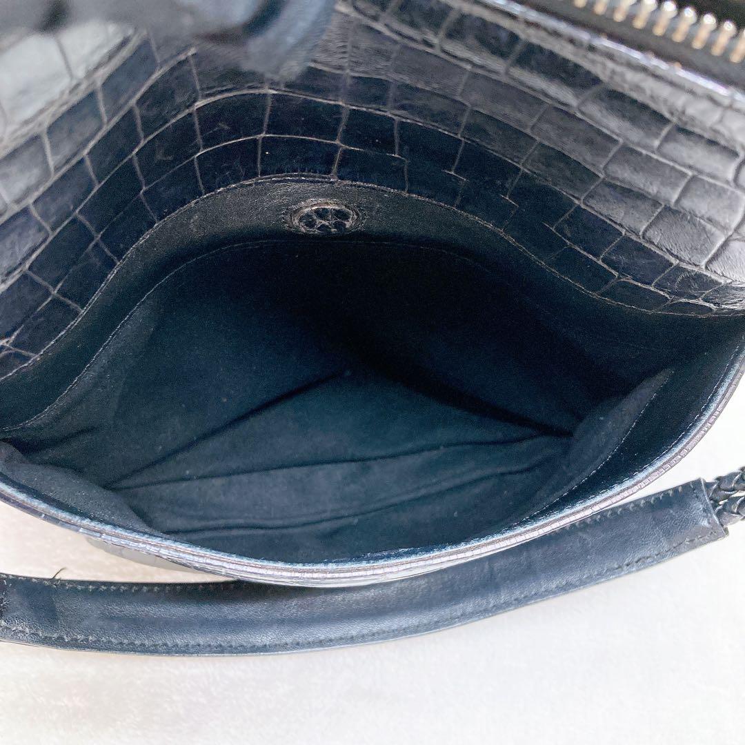 ✨美品✨クロコダイル マットクロコ 2wayショルダーバッグ レザー ブラック