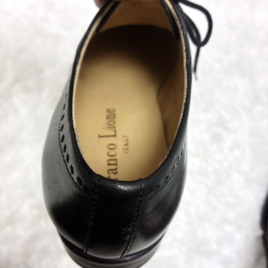 【美品】Franco Lione 伊製 レザー メダリオン　黒 24~24.5