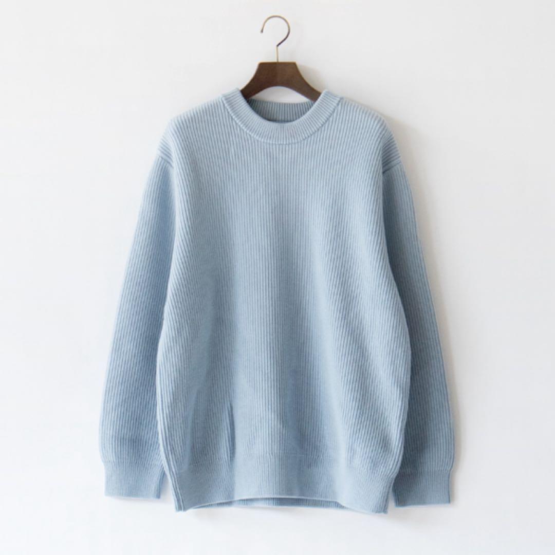 エクストラファインウール リブニット SAX