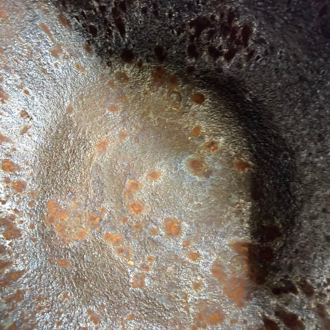 釜師　莎村　平丸釜　共箱　幅約26㎝　3108g タサオ　東さ8-0126②