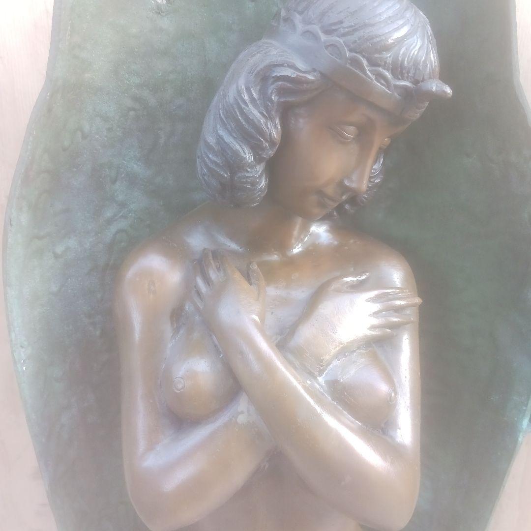 エジプト　棺入りのクレオパトラ像　真鍮製　オブジェ　銅像　女性像