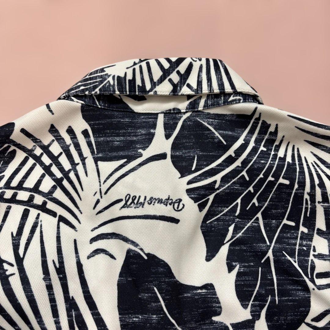 ZOYゾーイ ステンシル リーフプリントノースリーブワンピース