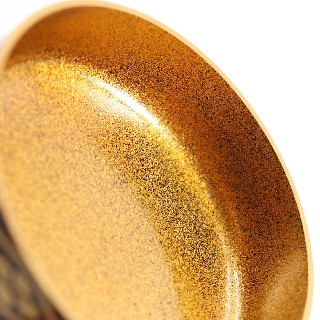 清瀬一光作 小紋菊桐蒔絵 雪吹 薄茶器 金梨子地 茶道具 共箱　ST950　N8