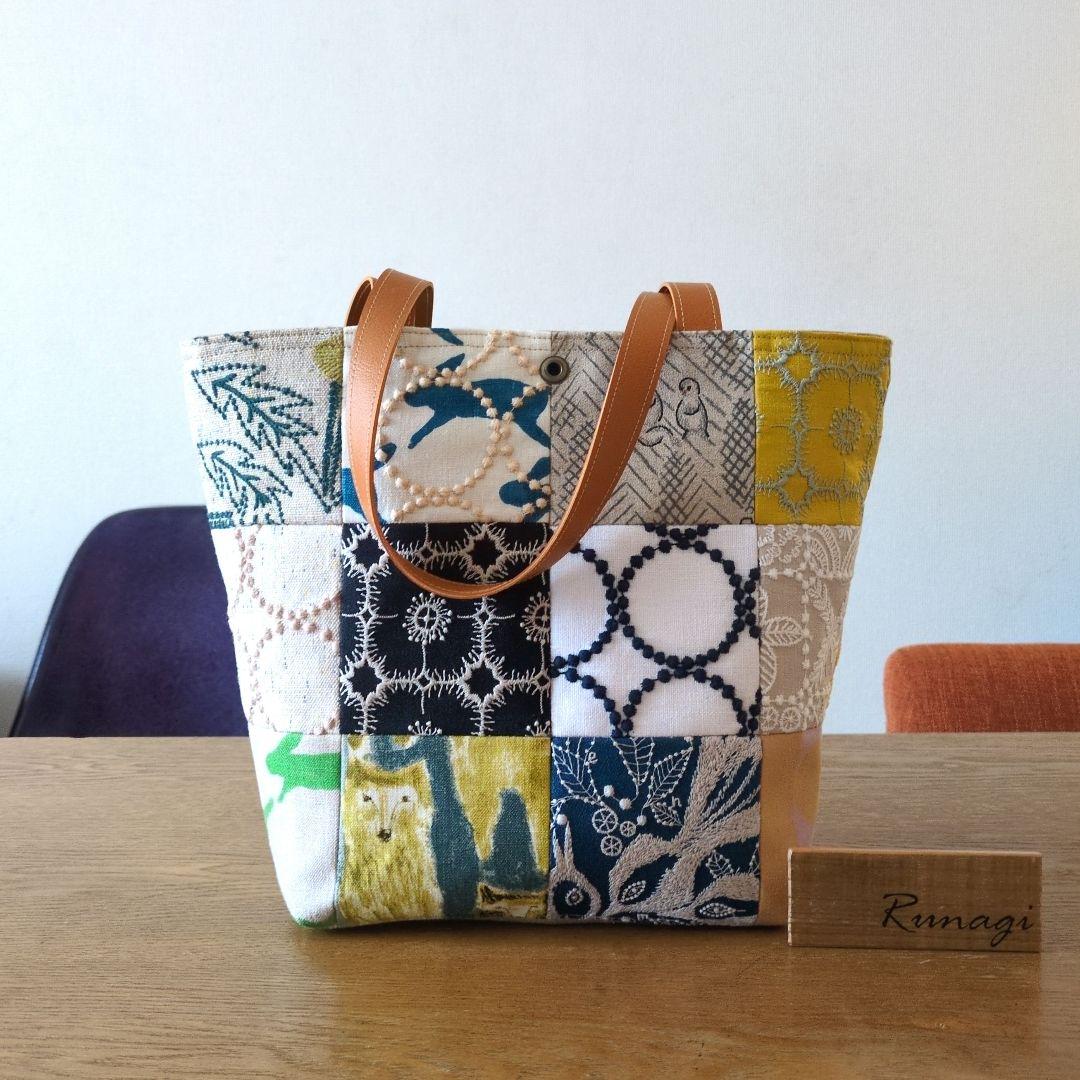 【1557】パッチワーク ハンドバッグ＊ミナペルホネン