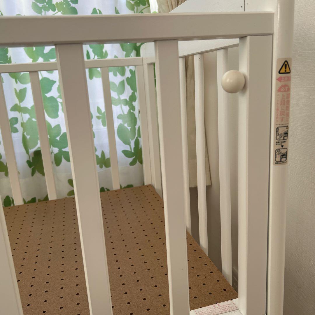 KATOJI木製ホワイトミニベビーベッド　早い者勝ち！送料込　60×90サイズ