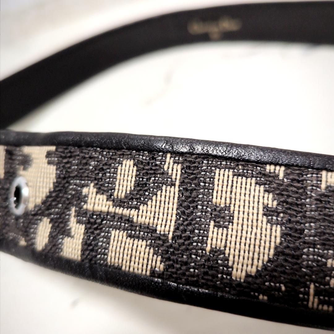 ★OLD DIOR【ディオール】トロッター柄 キャンバス 切替 レザーベルト希少