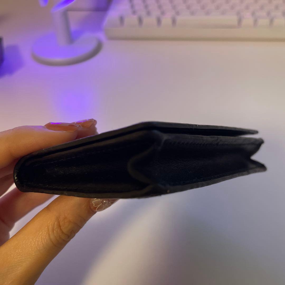 【ロエベ/LOEWE】黒のエンボス加工レザー名刺入れ