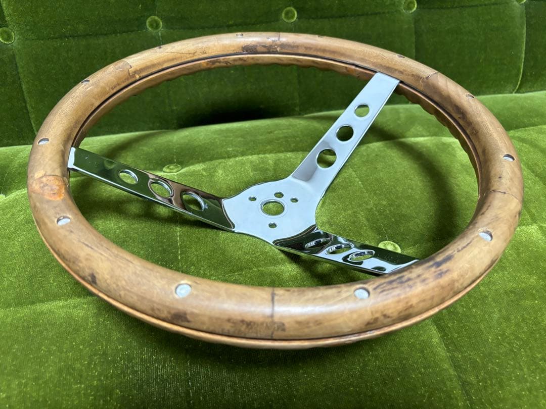 当時物 グラント ウッド ステアリング & ホーンボタン