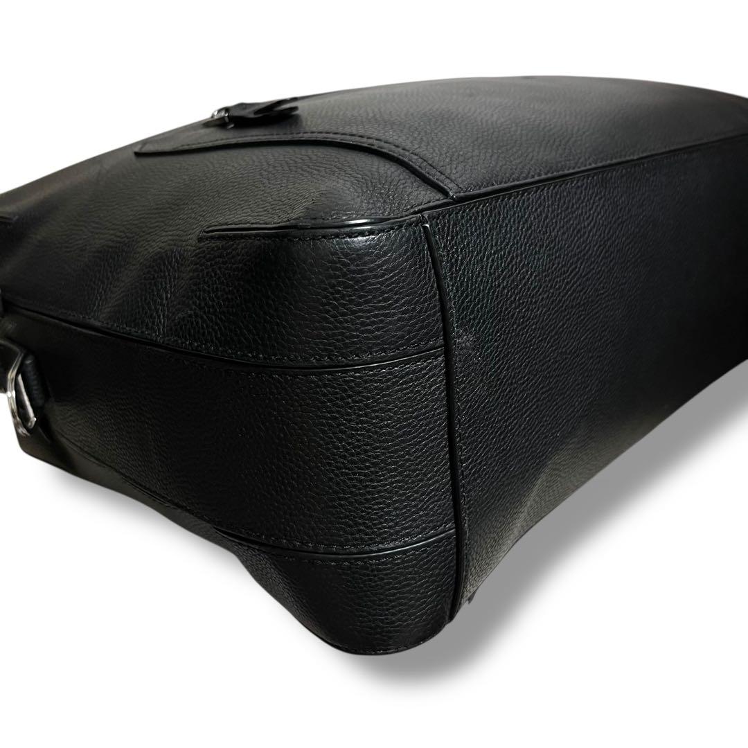HUGO BOSS グレインレザー 2WAY ブリーフバッグ 2層
