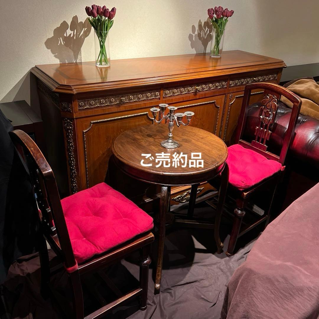 中華民国1910'sアンティーク3点セットの内のテーブル　上海租界