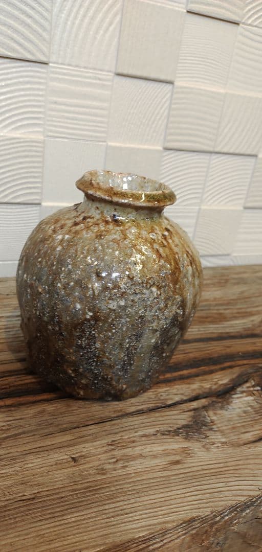 信楽　踞壺　谷清右衛門　一苔　共箱