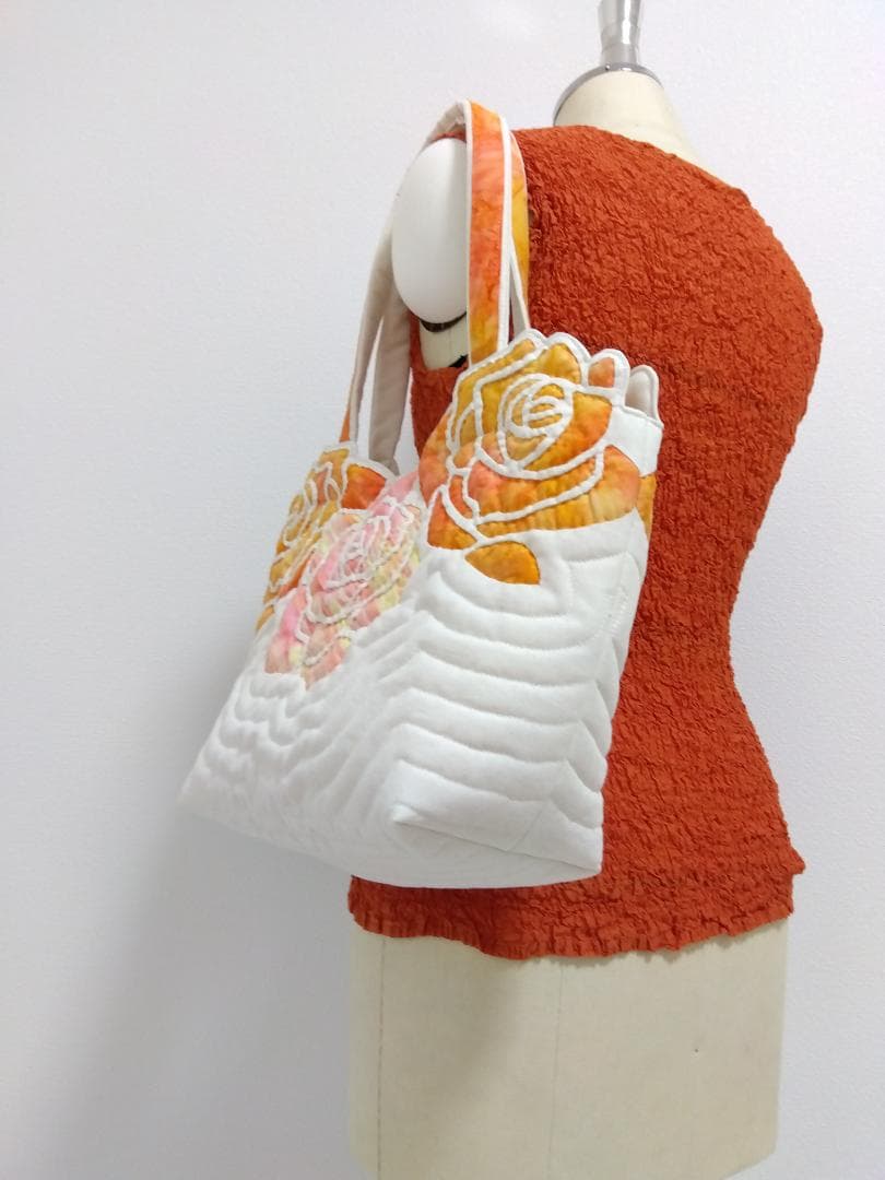 ハワイアンキルト　ハンドメイド　ロケトートバッグ