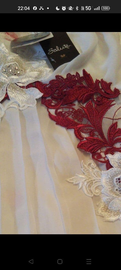 サルート歌舞伎刺繍デザイン ホワイトキャミソール Lサイズ即購入◎廃盤品です