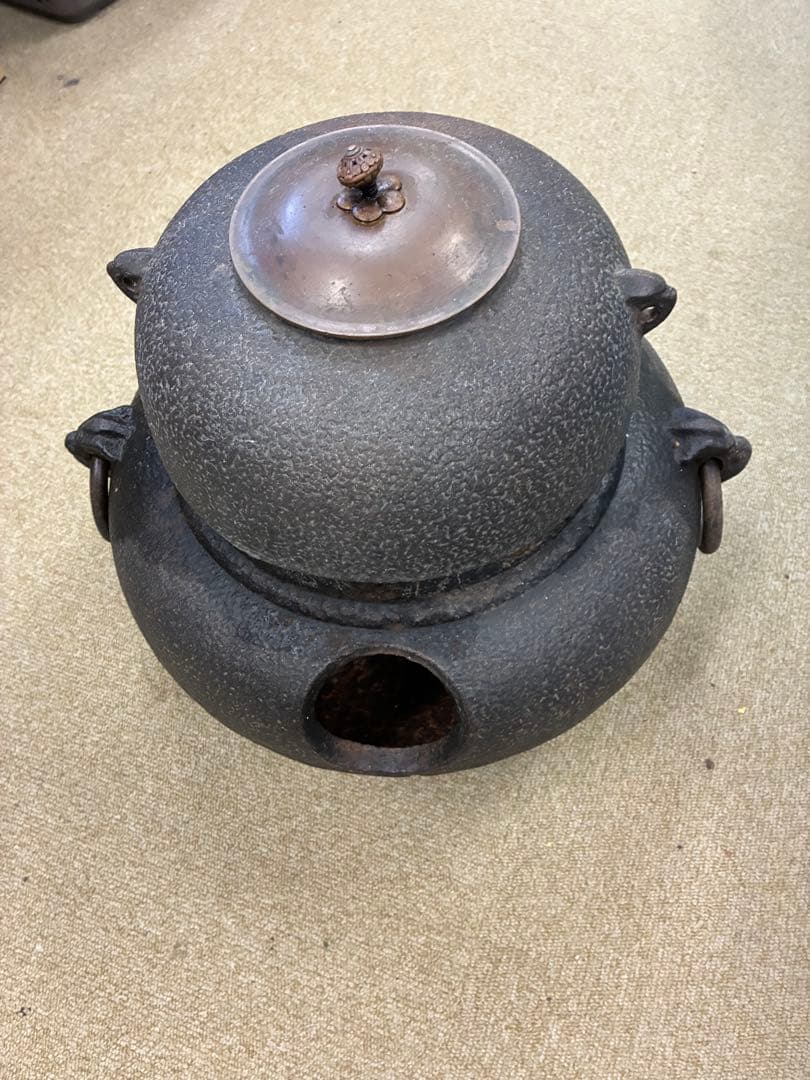 鋳鉄製 電気式 茶釜 取っ手付き