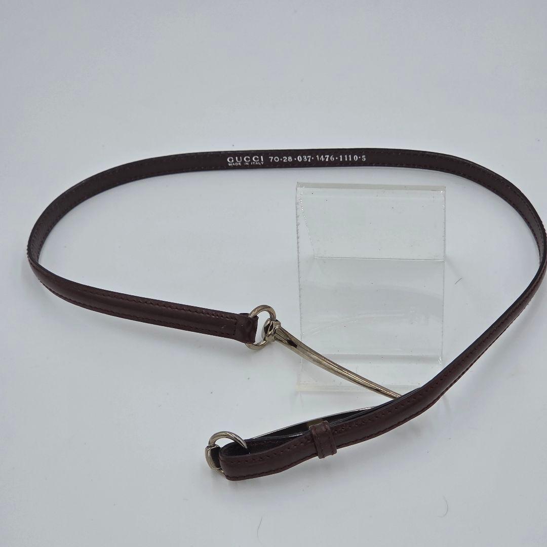 美品　激レア　GUCCI ホースビット　ナローベルト　レザー　エナメル　ブラック