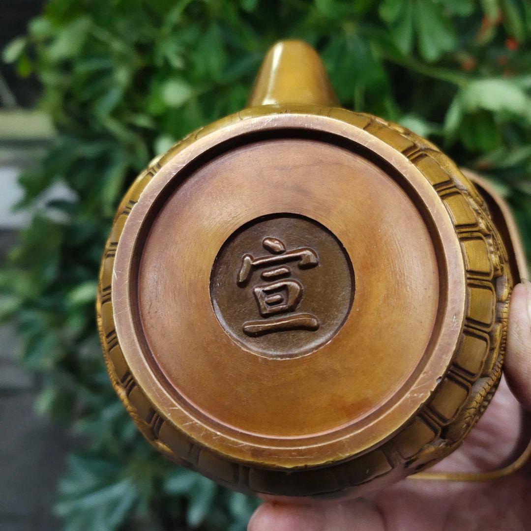 龍鳳呈祥提梁茶壺 酒壺 茶道 工芸 置物 銅製