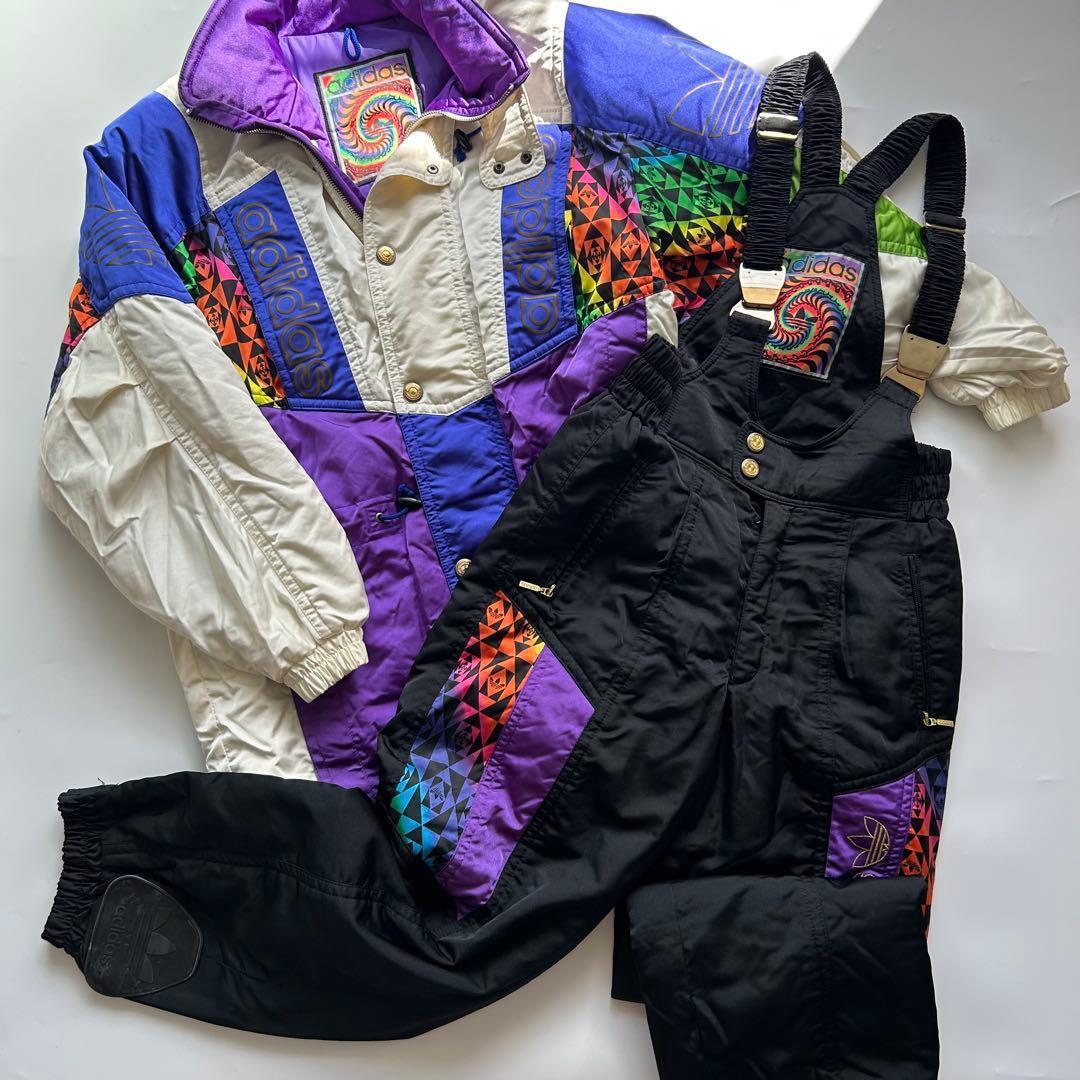 希少　adidas デサント製　スキーウェア　セット　ジャケット　ビブパンツ