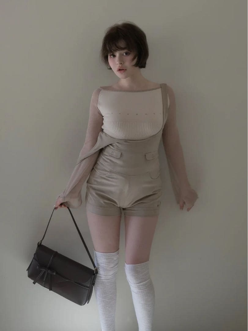 トップス andmary Amari knit tops mocha brown