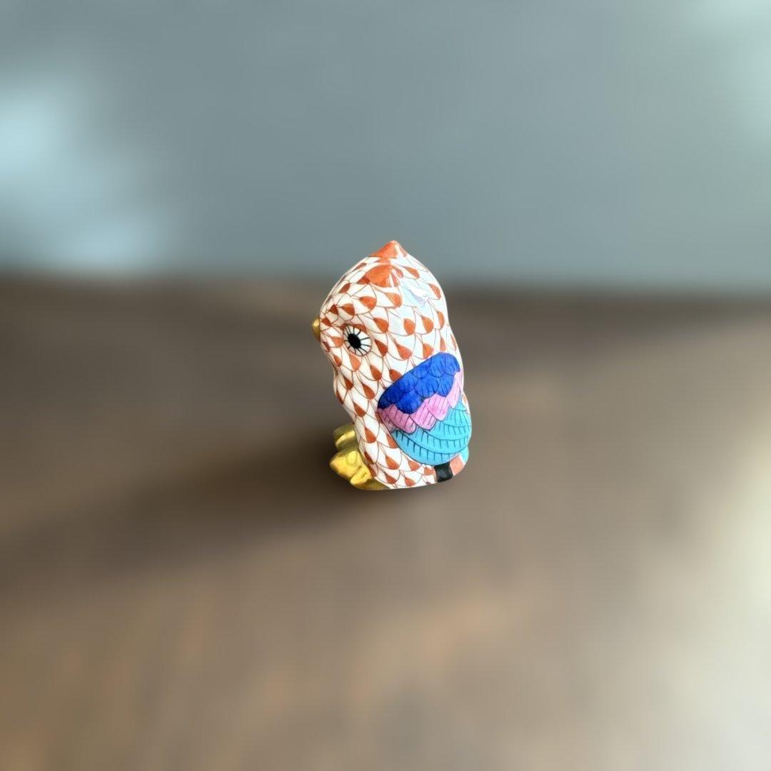 Herend 幾何学模様の陶器製鳥置物