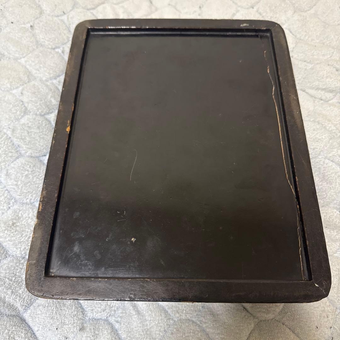 中国古硯 端溪硯 詩文 在銘 文房用具 書道具 古箱付き　螺鈿象嵌