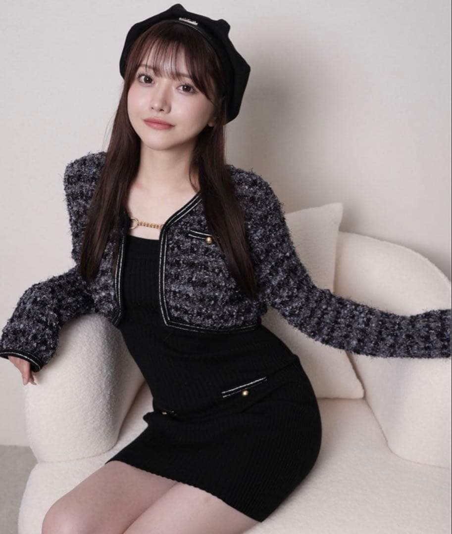 LIPSERVICE クラシカルツイードアンサンブルワンピース