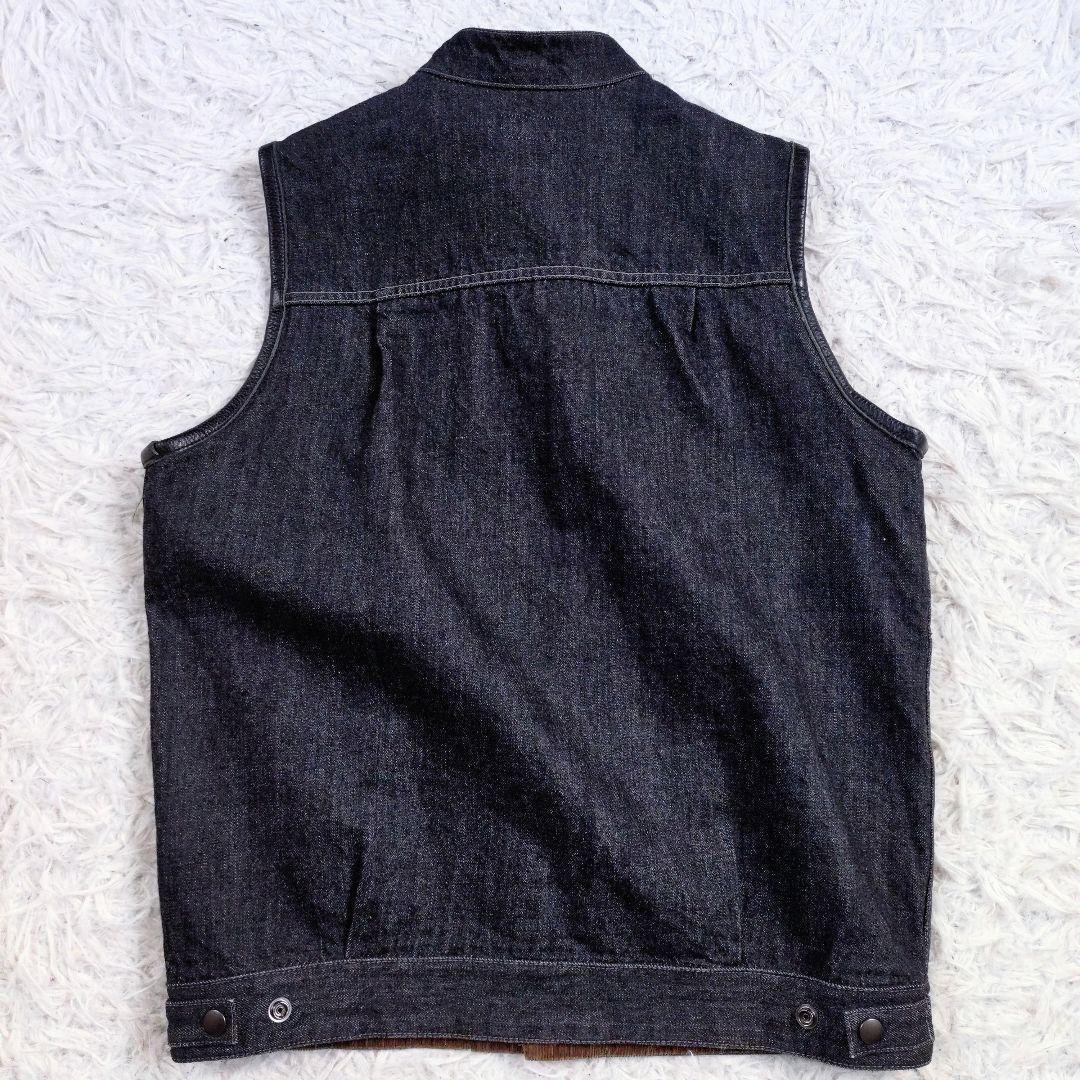【レア高】WEST RIDE LEATHER CO　バイカーベスト　デニム　黒