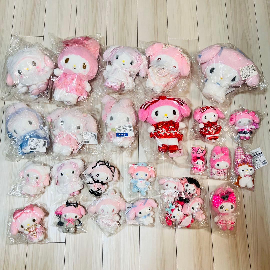 新品未使用　お顔厳選　27点　サンリオ　マイメロディ　ぬいぐるみ　マスコット