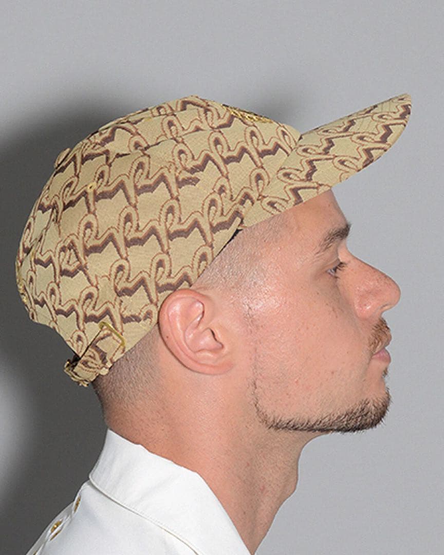 Russeluno MONOGRAM CAP ルチャ　総柄　ベージュ　ブラウン系