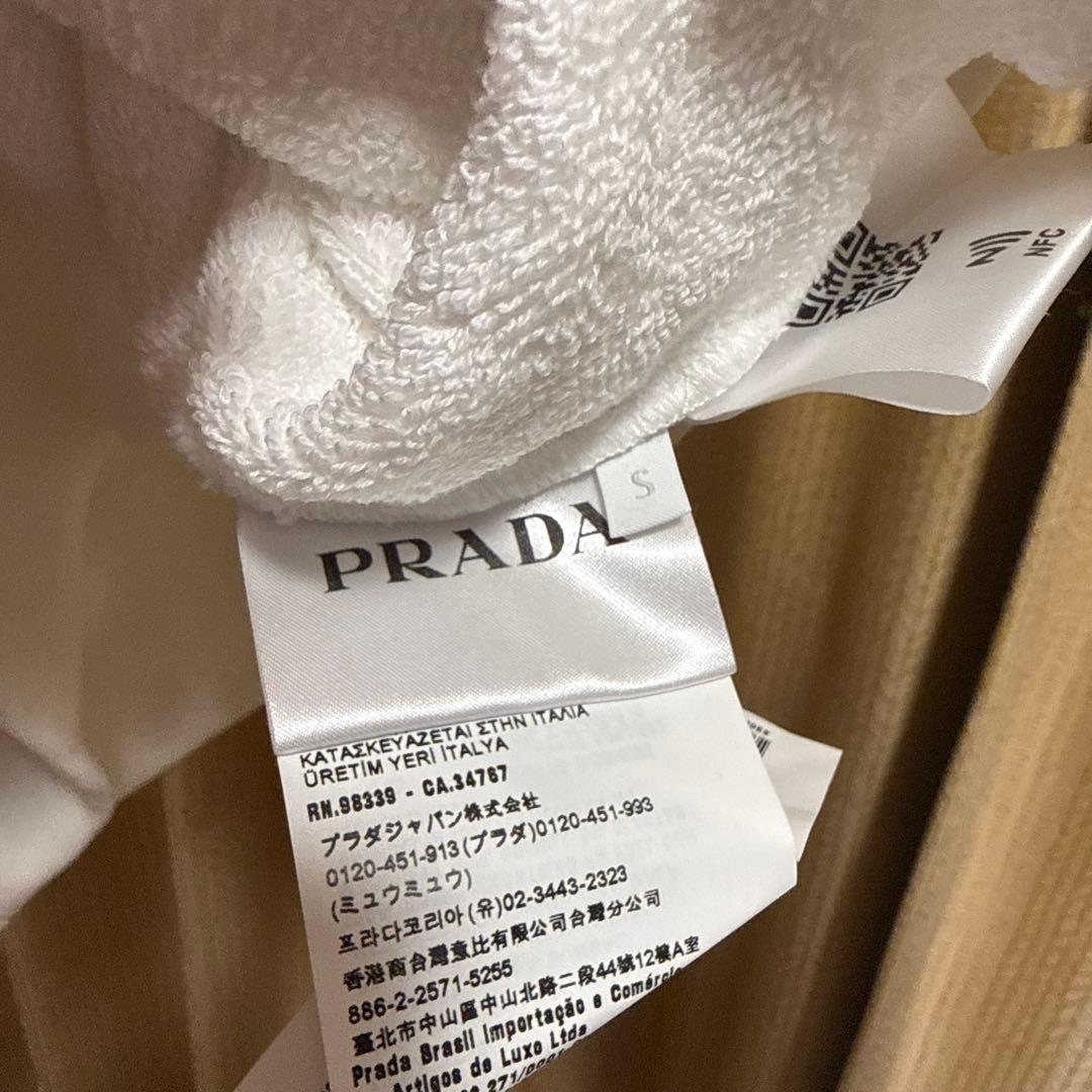 PRADA プラダ　ジャガードテリークロスフーディー ホワイト