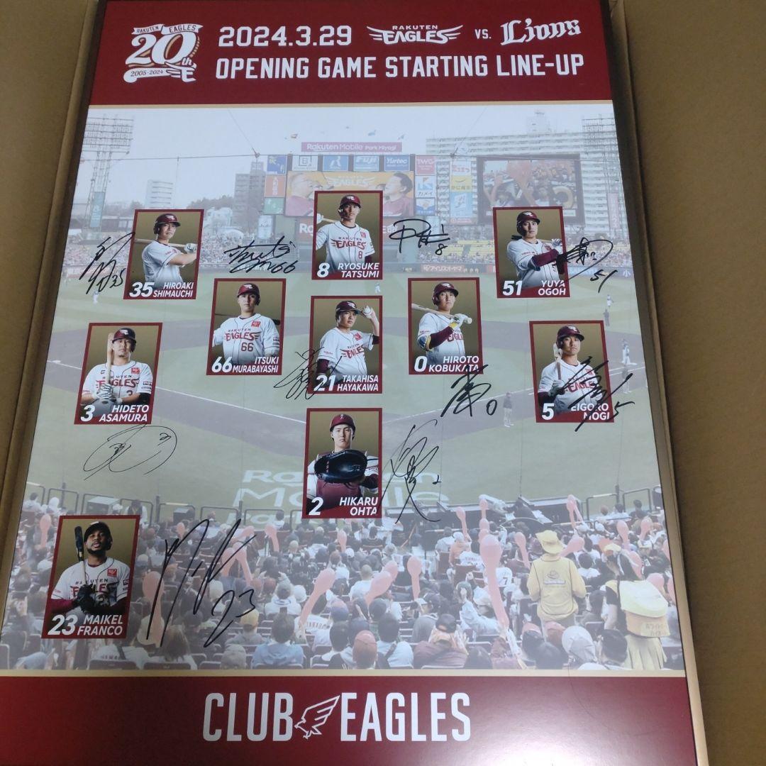楽天イーグルス　2024年開幕スタメンサインパネル