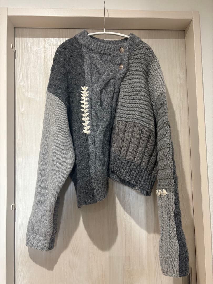 leinwande Intarsia Cable Cardigan グレー