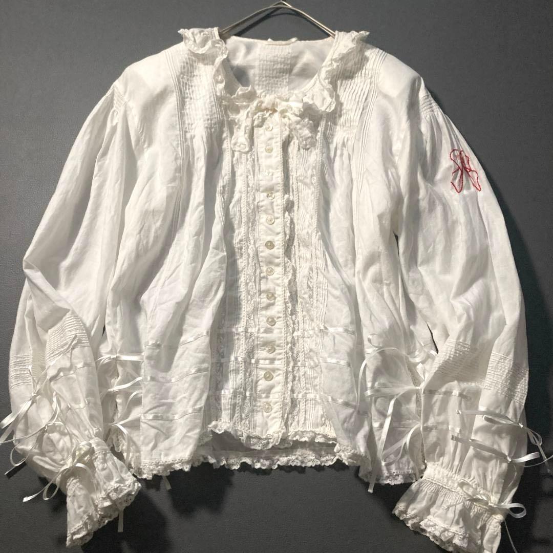 x*x様 【希少ビンテージ】ピンクハウス　綿ローン 長袖ブラウス フリル リボン