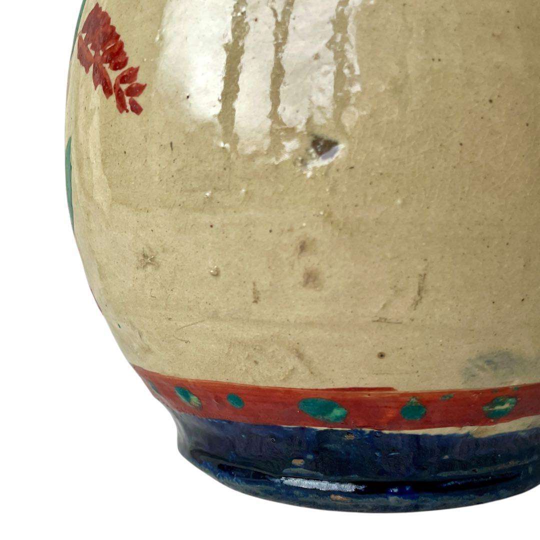 【希少】小橋川仁王 赤絵 水指 共箱 茶道具 花瓶 民藝 陶器 壺屋焼 やちむん