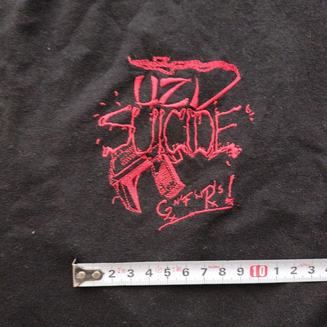 ガンズ　ゲフィン・レコード　UZU SUICIDE 刺繍ロゴ Tシャツ 黒