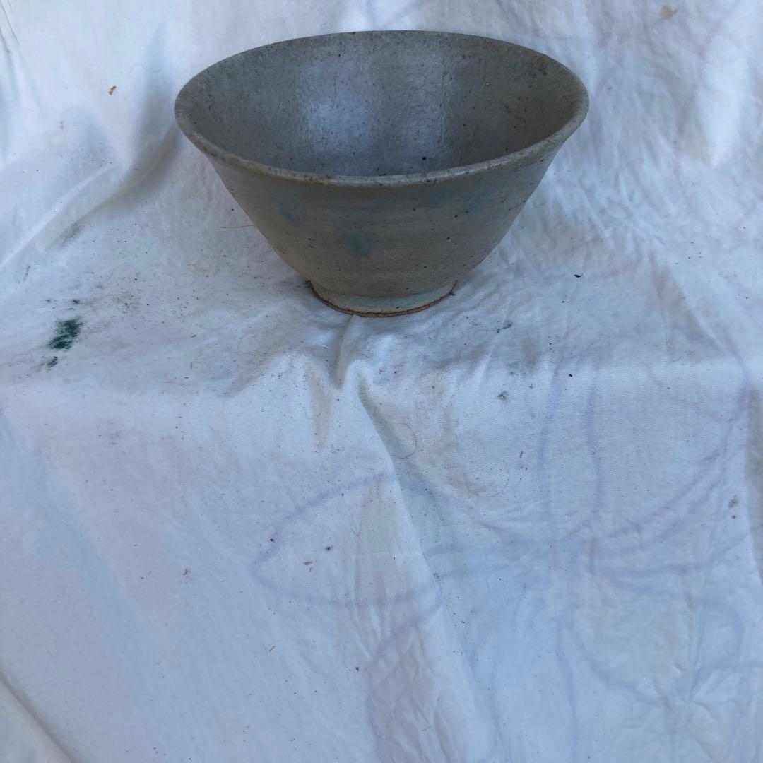 グレー 陶器 茶碗 約15cm