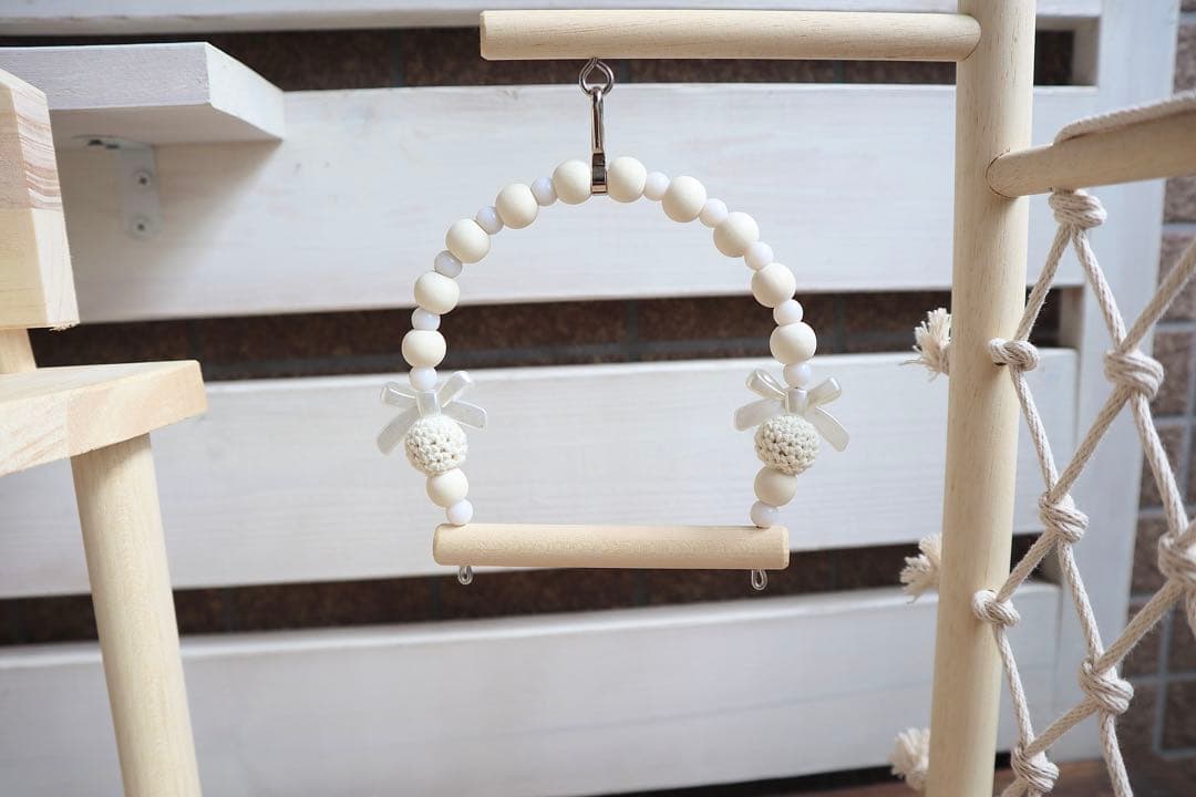 ことりのおおきなあそびば　ミラー付き　文鳥　インコ　バードアスレチック　ブランコ