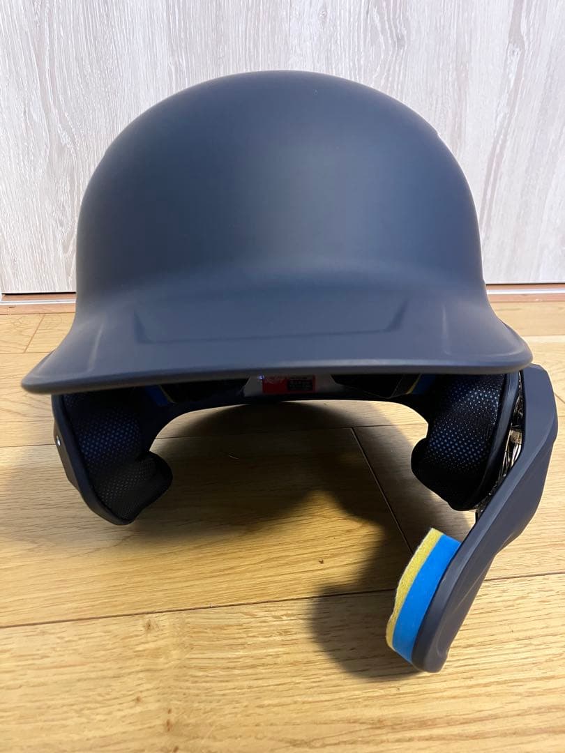 硬式ヘルメット　艶なし　ネイビー　フェイスガード　右打者　両耳　野球　ソフト　L