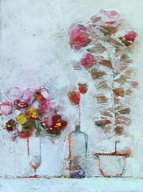 油絵 菅家令子 絵 絵画 インテリア 額付き(黒) uF6-071102 花