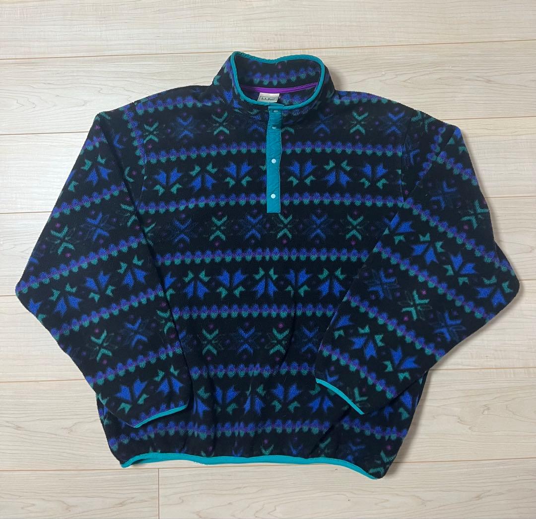llbean 80s 90s フリース　ビンテージ　エルエルビーン　スナップt