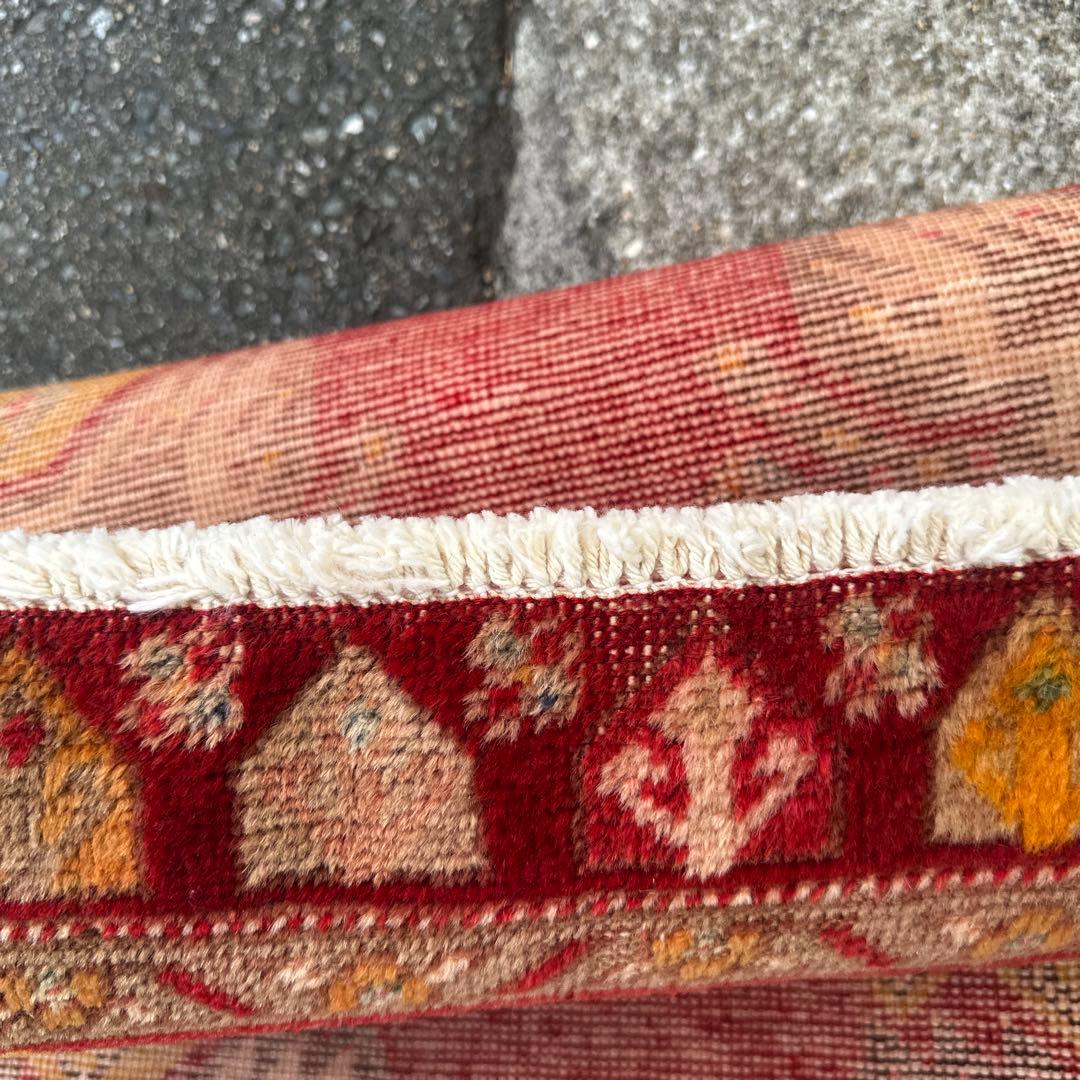 107cmx52cm年代トルコ絨毯手織り絨毯ヴィンテージラグ