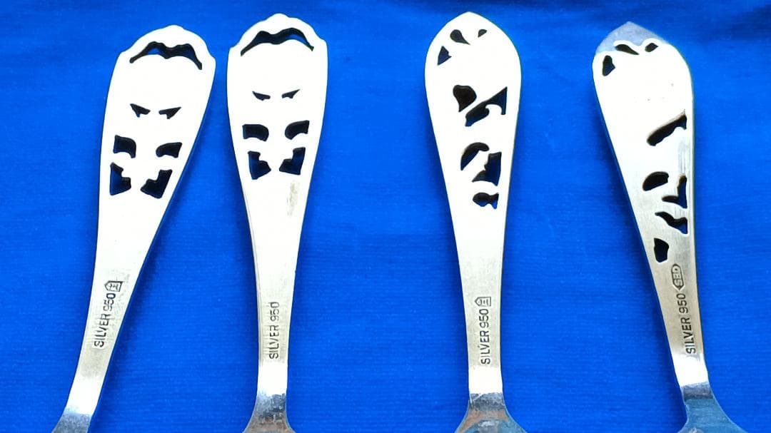 【希少】大阪ロータリークラブ銀製エレガントな 小匙 4本