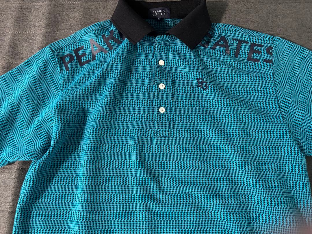パーリーゲイツ PEARLY GATES ポロシャツ サイズ4 青 定価24千円