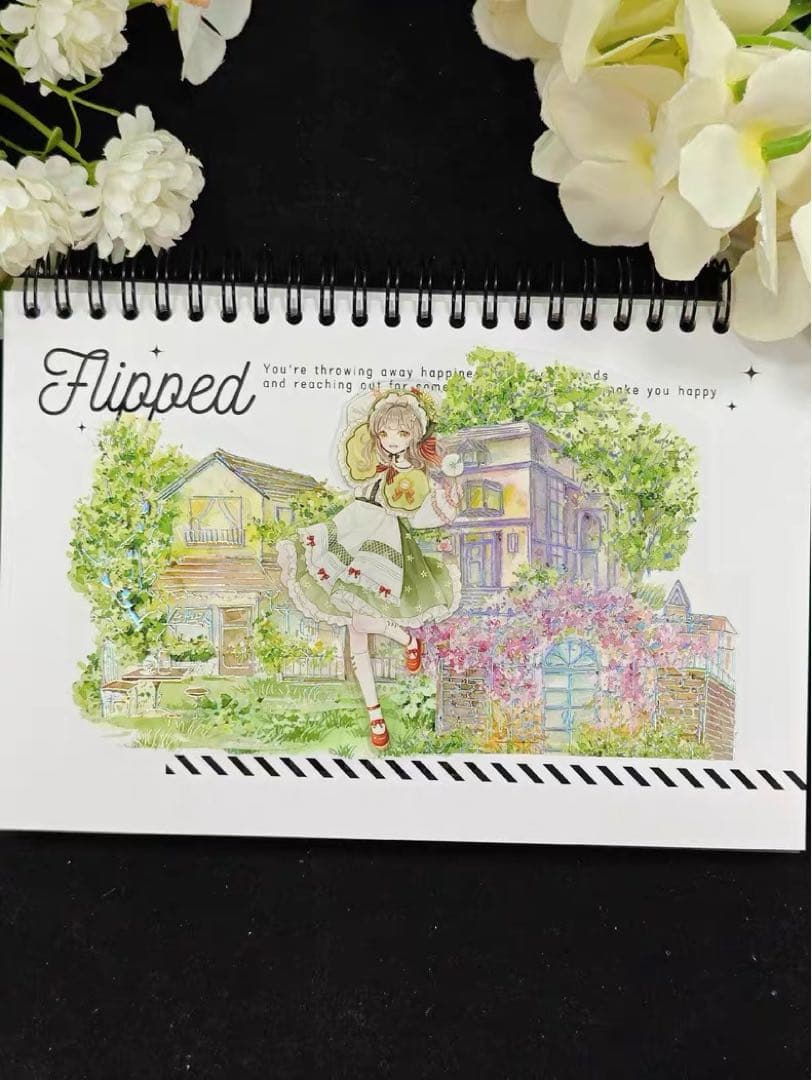 【9080】海外　マステ　5m巻　PETマスキングテープ　桜　木　戸建て　背景系