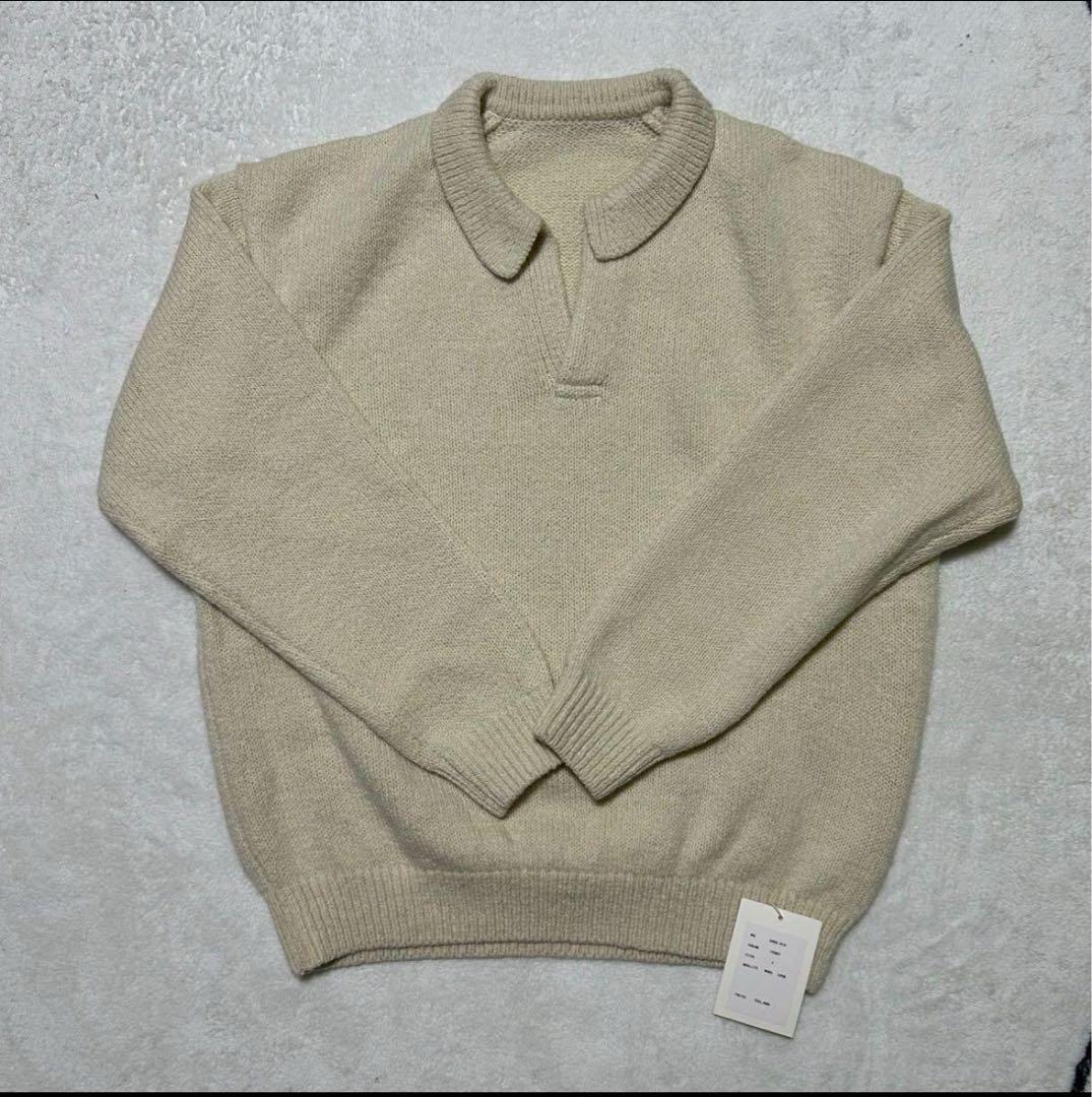 【新品未使用】crepuscule☆スキッパーニット☆1☆アイボリー