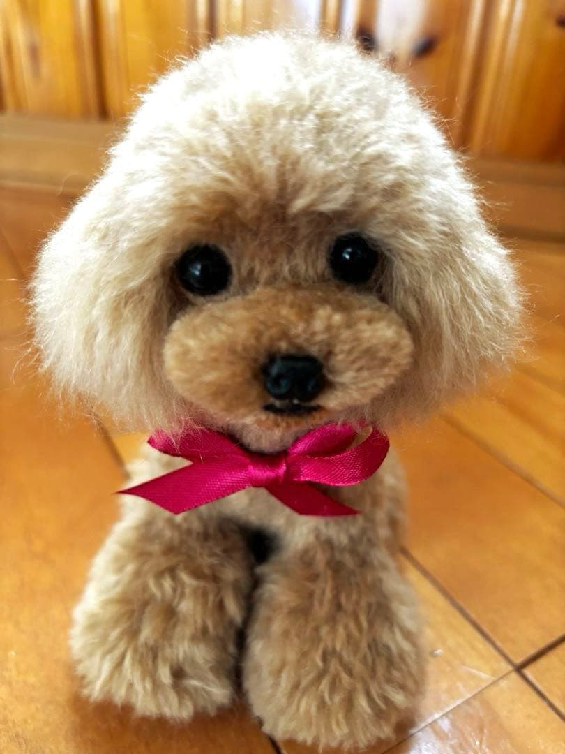 毛糸+羊毛フェルト トイプードル 17cm