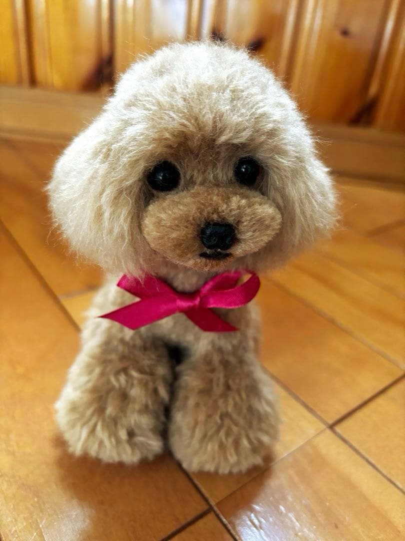 毛糸+羊毛フェルト トイプードル 17cm