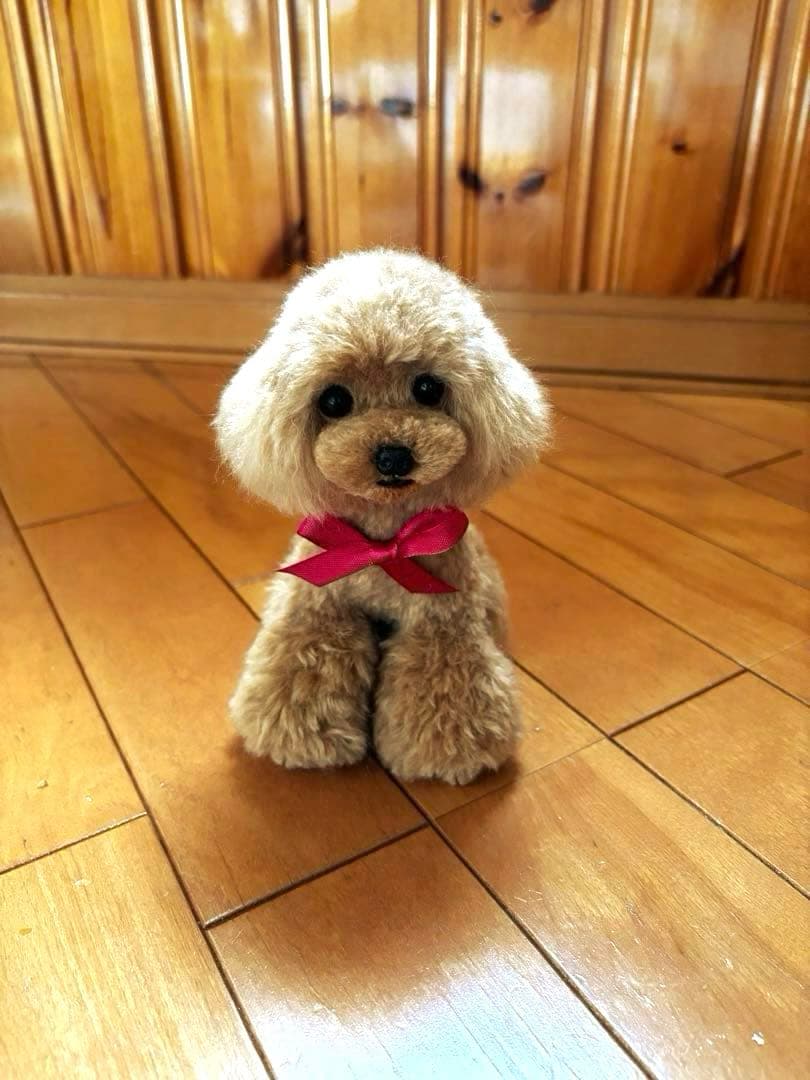 毛糸+羊毛フェルト トイプードル 17cm