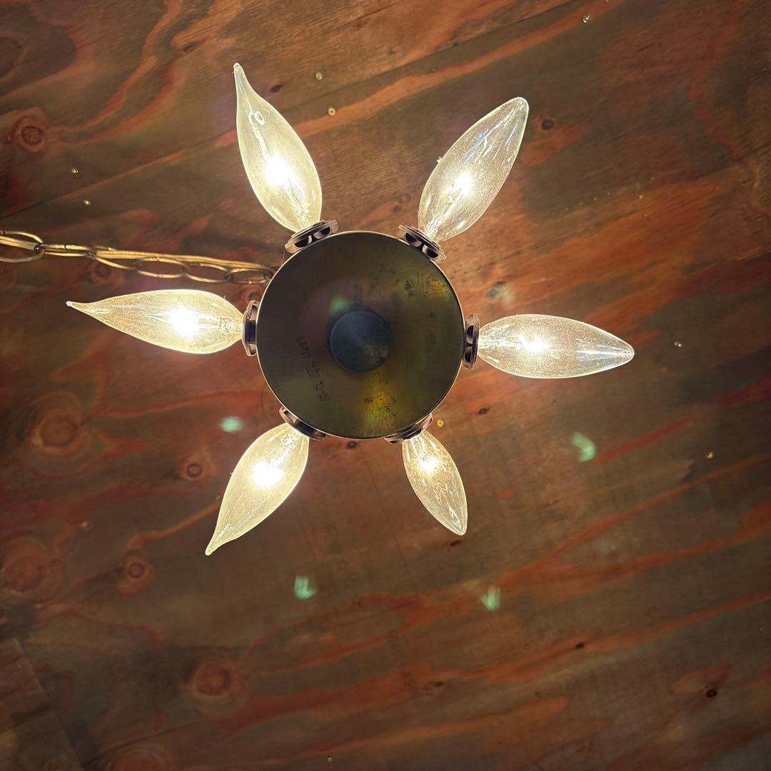 ヴィンテージ 6灯ペンダントライト アンティーク　ミッドセンチュリー